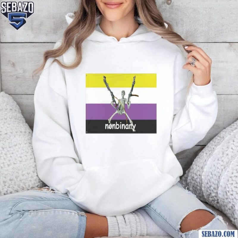 Nonbinary Skeleton Warrior Flag Shirt hoodie