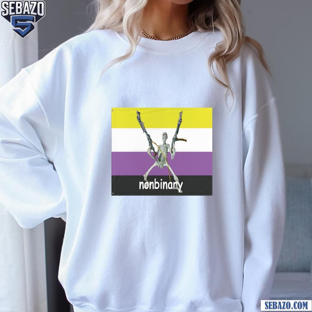 Nonbinary Skeleton Warrior Flag Shirt