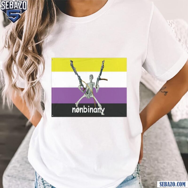 Nonbinary Skeleton Warrior Flag Shirt