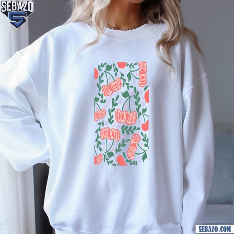 Retro Fuck Trump Flower Cherry Anti Donald Trump Shirt sweatshirt