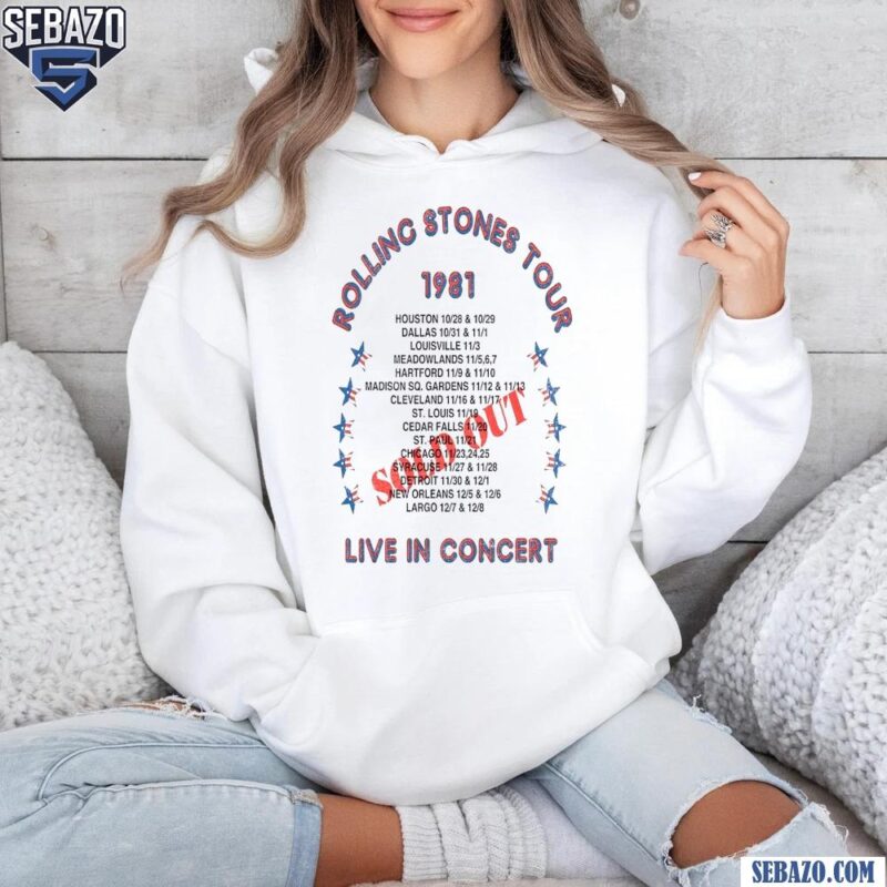 Retro Rolling Stones Tour 1981 Live In Concert Shirt hoodie