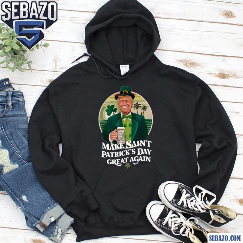 Retro Sunset Funny Trump Make St Patricks Day Great Again Shirt hoodie