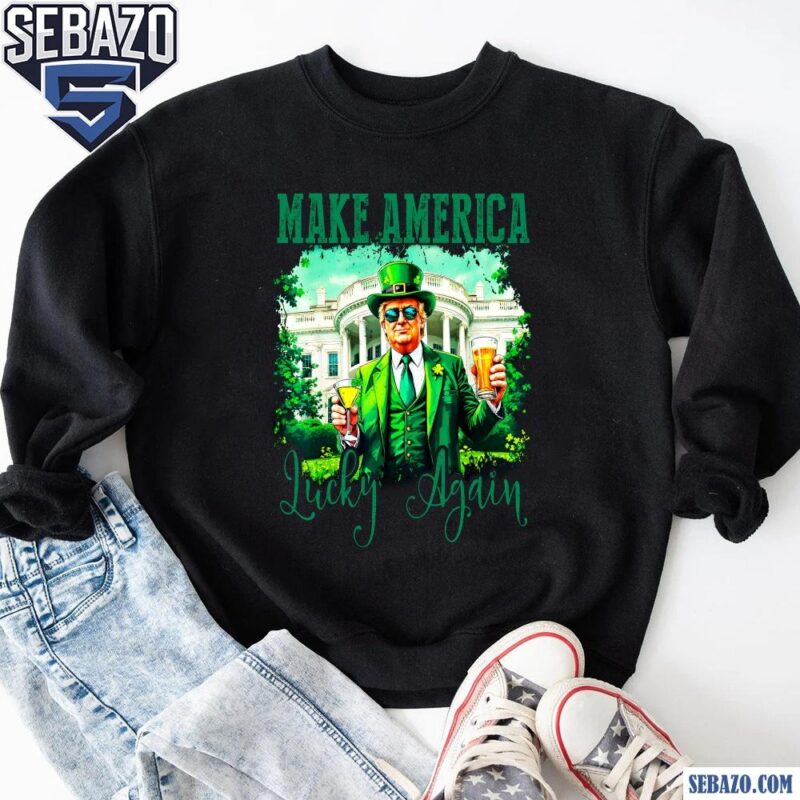 Retro Trump Happy St Patricks Day Irish Shamrock Flag Shirt sweatshirt