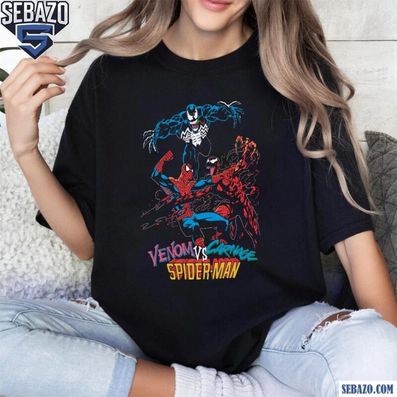 Retro Venom Vs Carnage And Spider Man Shirt t-shirt