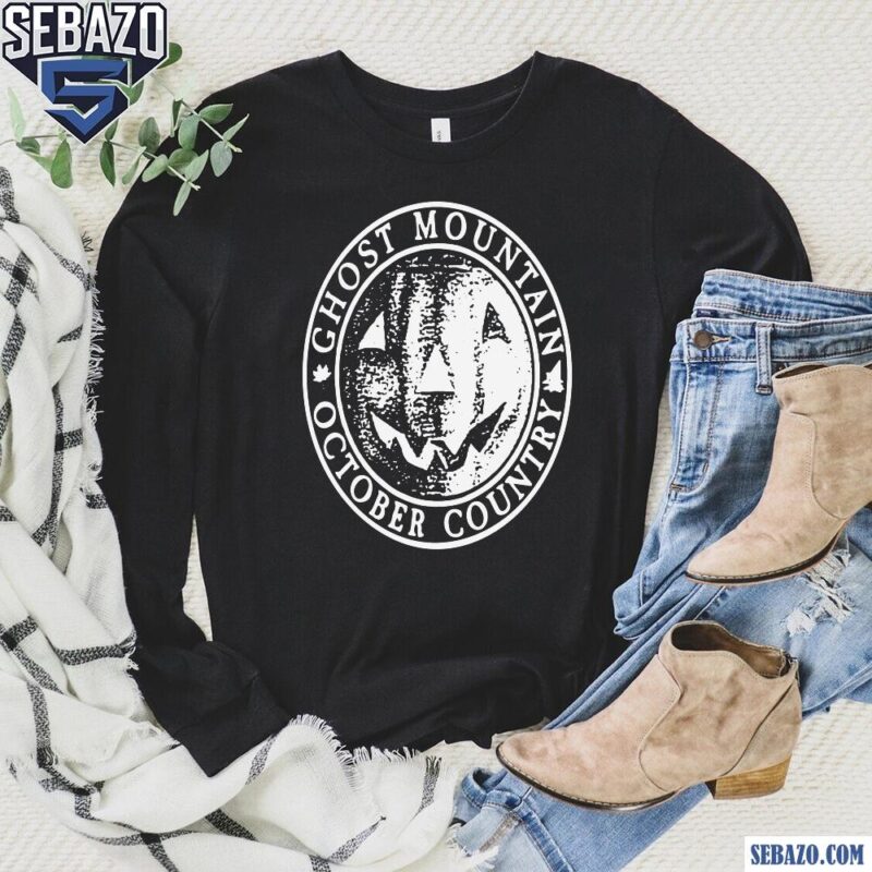 Retro Vintage Ghost Mountain October Country Logo Shirt long sleeved