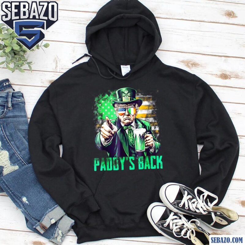 Retro Vintage Paddys Back Irish Trump American Flag Shirt hoodie