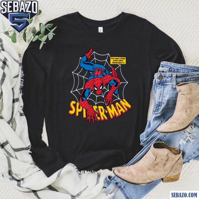 Spider Man With Great Power Marvel Comics Shirt long sleeved