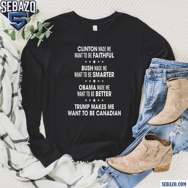 Trump Makes Me Want To Be Canadian Shirt long sleeved