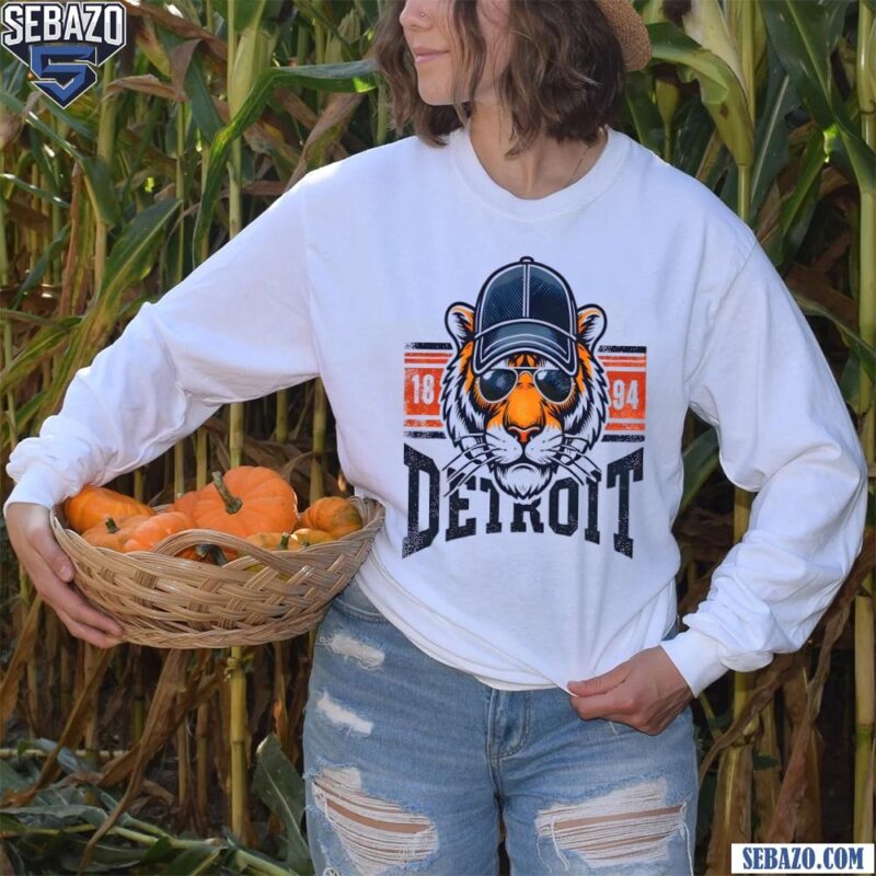 Vintage Detroit Tigers Mascot Est 1894 Baseball Fans Shirt long sleeved