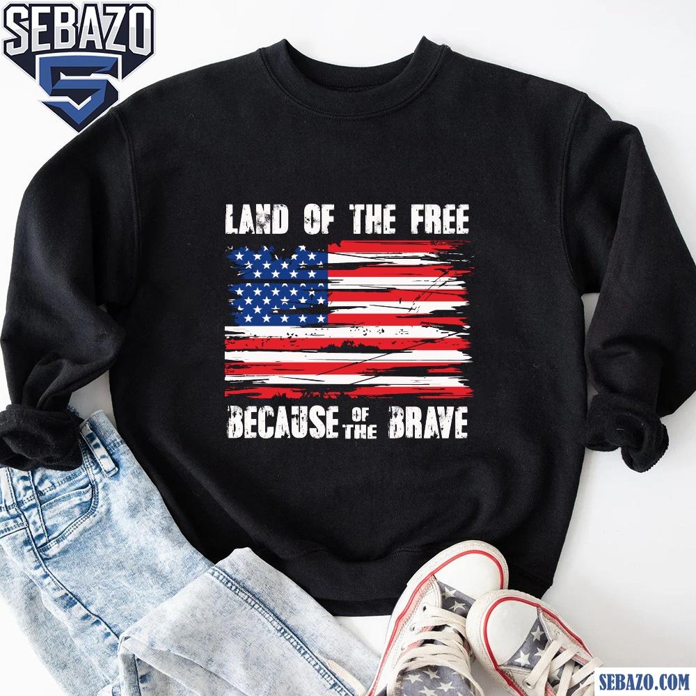 Vintage Land Of The Free Because Of The Brave American Flag Shirt