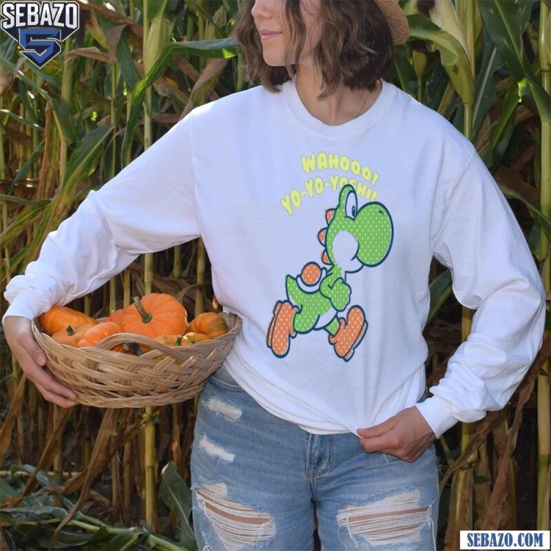 Wahooo Yo Yo Yoshi Funny Super Mario Players Shirt long sleeved