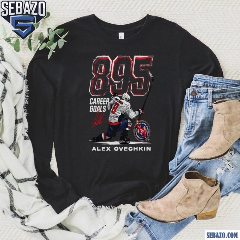 Alex Ovechkin Washington Capitals 895 Career Goals Grunge Shirt long sleeved