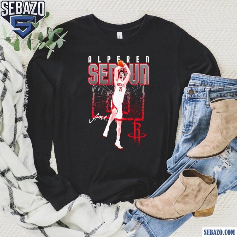 Alperen Sengun Houston Rockets Shattered Signature Shirt long sleeved