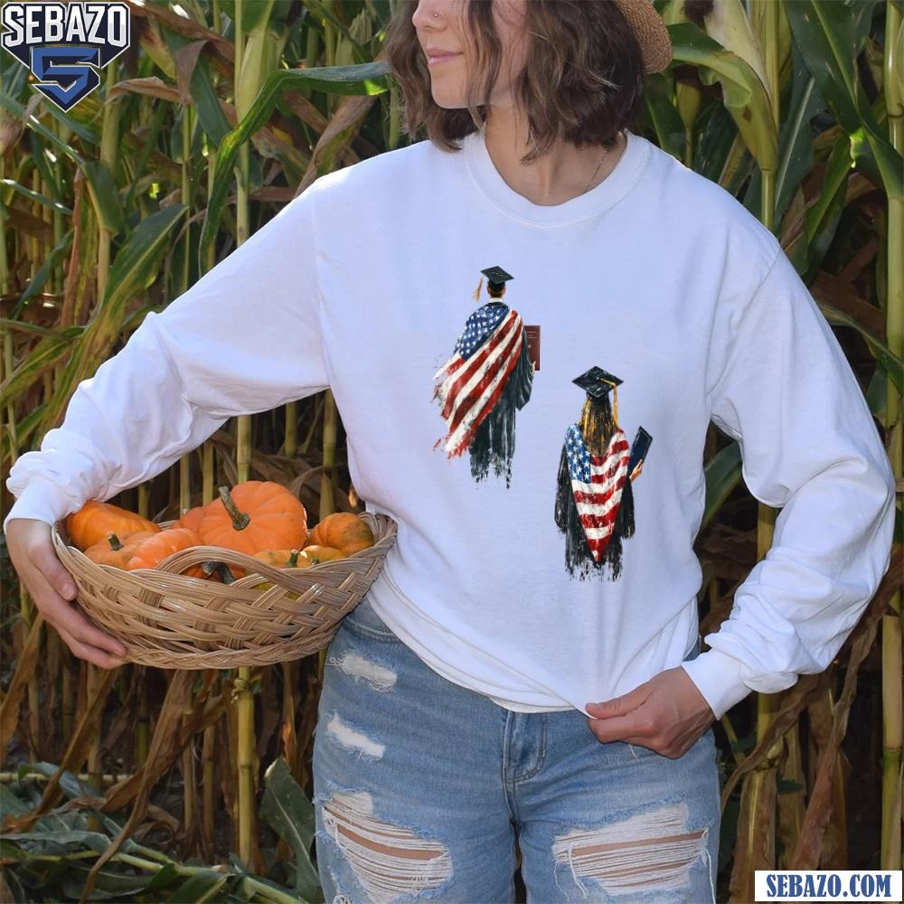 American Graduates American Flag Graduation 2025 Sublimation Shirt