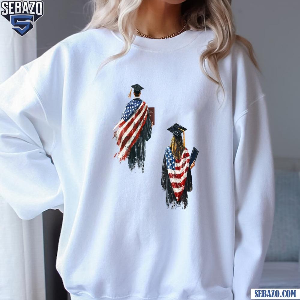 American Graduates American Flag Graduation 2025 Sublimation Shirt