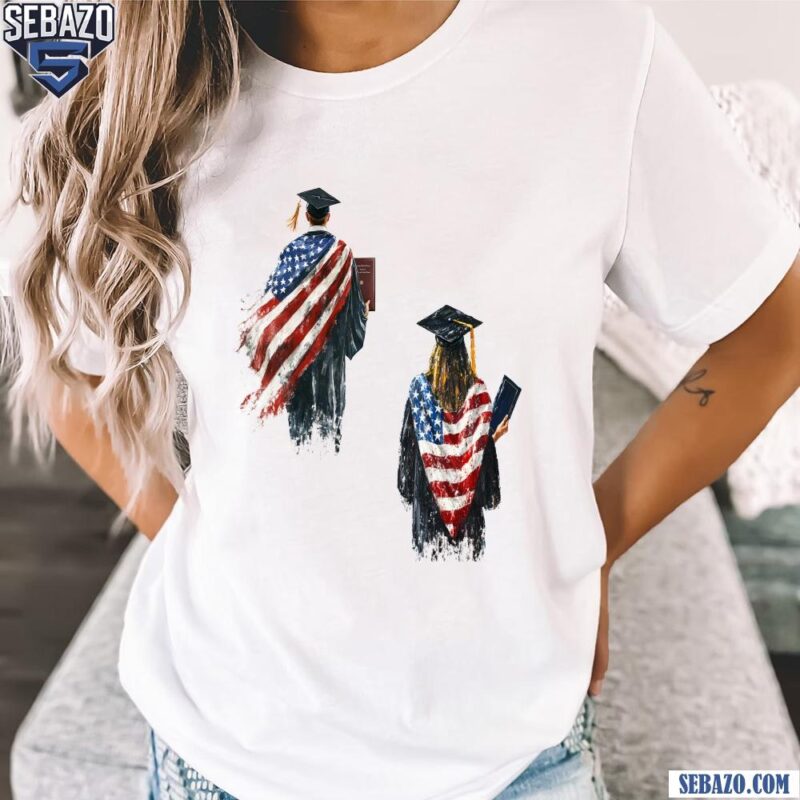 American Graduates American Flag Graduation 2025 Sublimation Shirt t-shirt