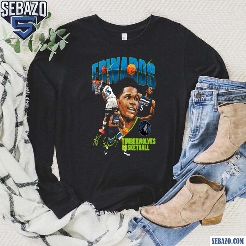 Anthony Edwards Minnesota Timberwolves Basketball Shirt long sleeved