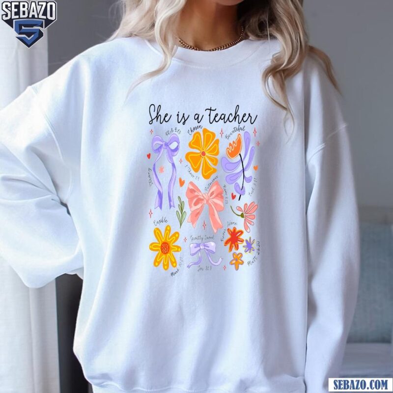 Boho Floral Teacher Life Wildflowers Shirt sweatshirt