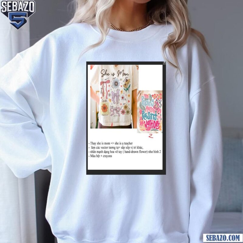 Boho Floral Teacher Life Wildflowers Shirt sweatshirt