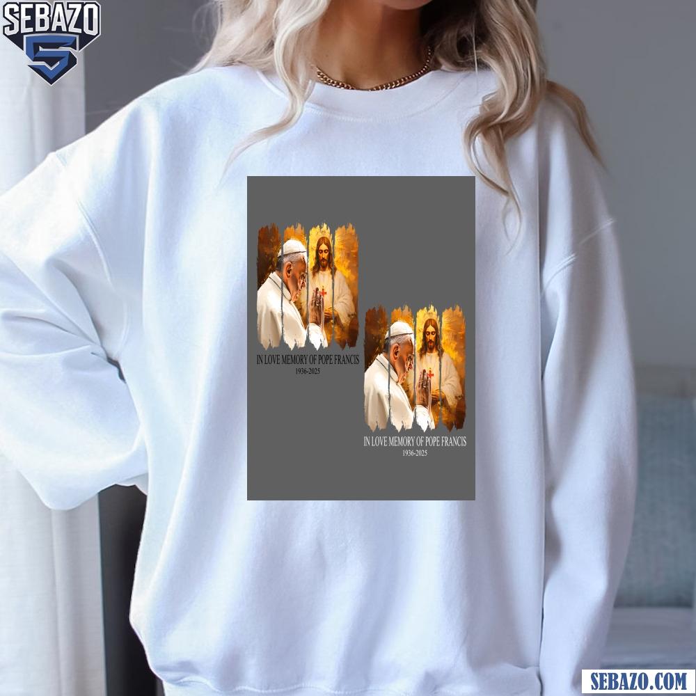 Brushstroke Pope Francis Rest In Peace Religious Tribute Shirt