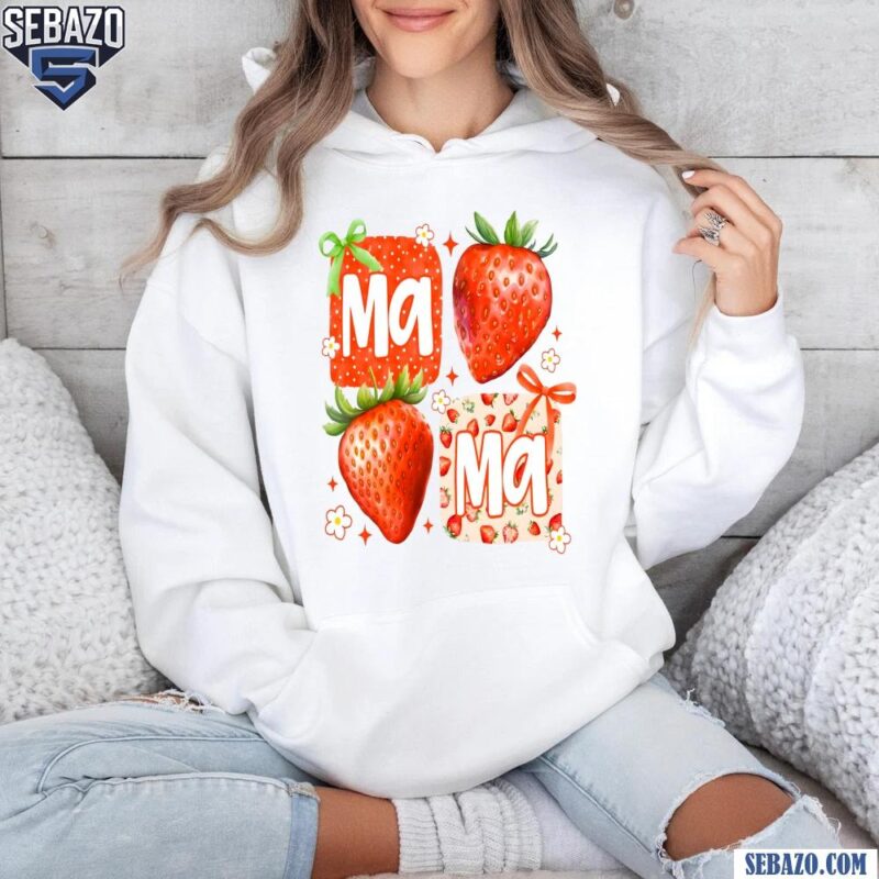 Coquette Mama Strawberry Cute Floral Mothers Day Shirt hoodie