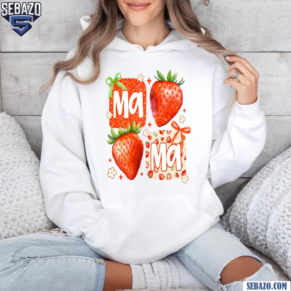 Coquette Mama Strawberry Cute Floral Mothers Day Shirt