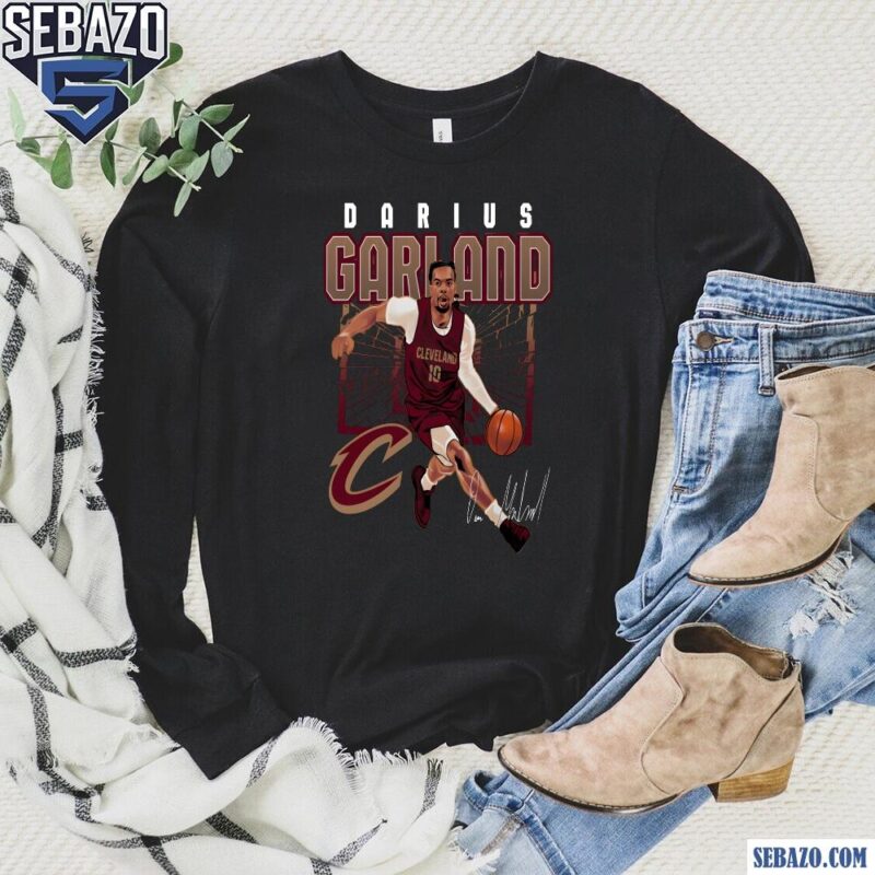 Darius Garland Cleveland Cavaliers Shattered Signature Shirt long sleeved