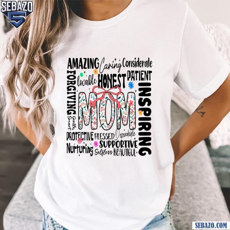 Floral Mom Coquette Word Art Shirt t-shirt