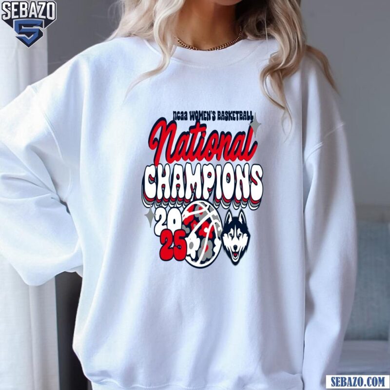 Groovy Floral National Champions 2025 Uconn Huskies Shirt sweatshirt
