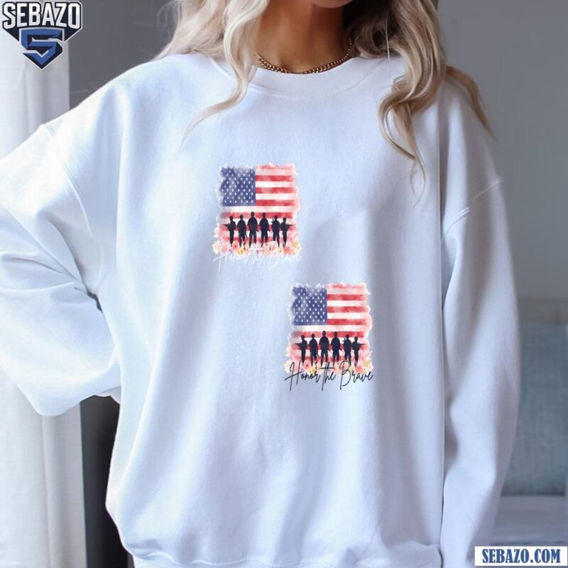 Honor The Brave Memorial Day Watercolor Flag Shirt sweatshirt