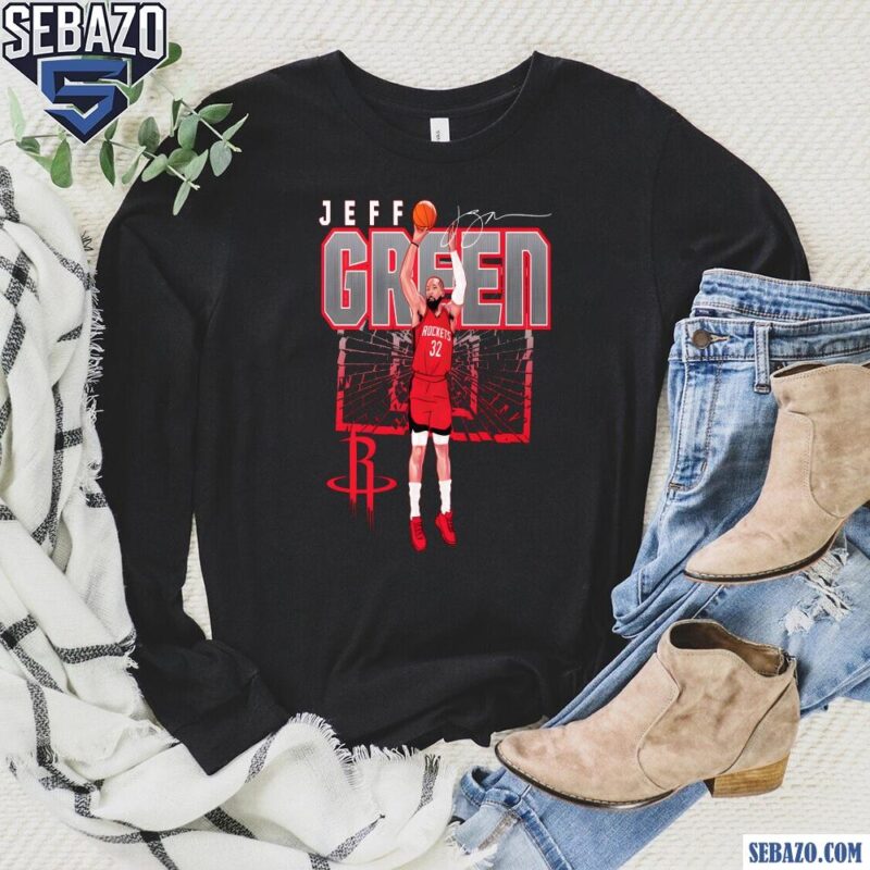 Jeff Green Houston Rockets Shattered Signature Shirt long sleeved