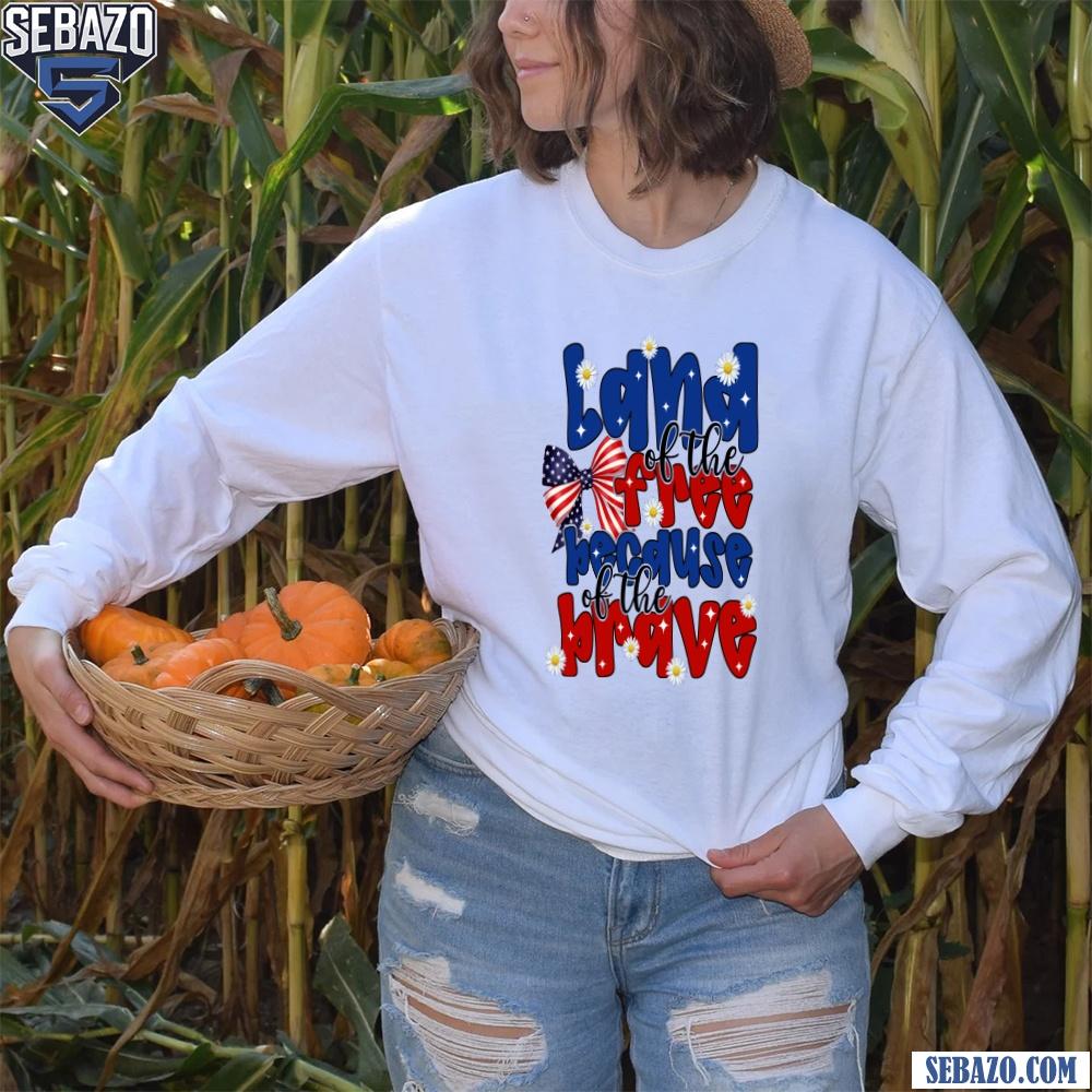 Land Of The Free Coquette Retro 4th Of July Patriotic Usa Shirt