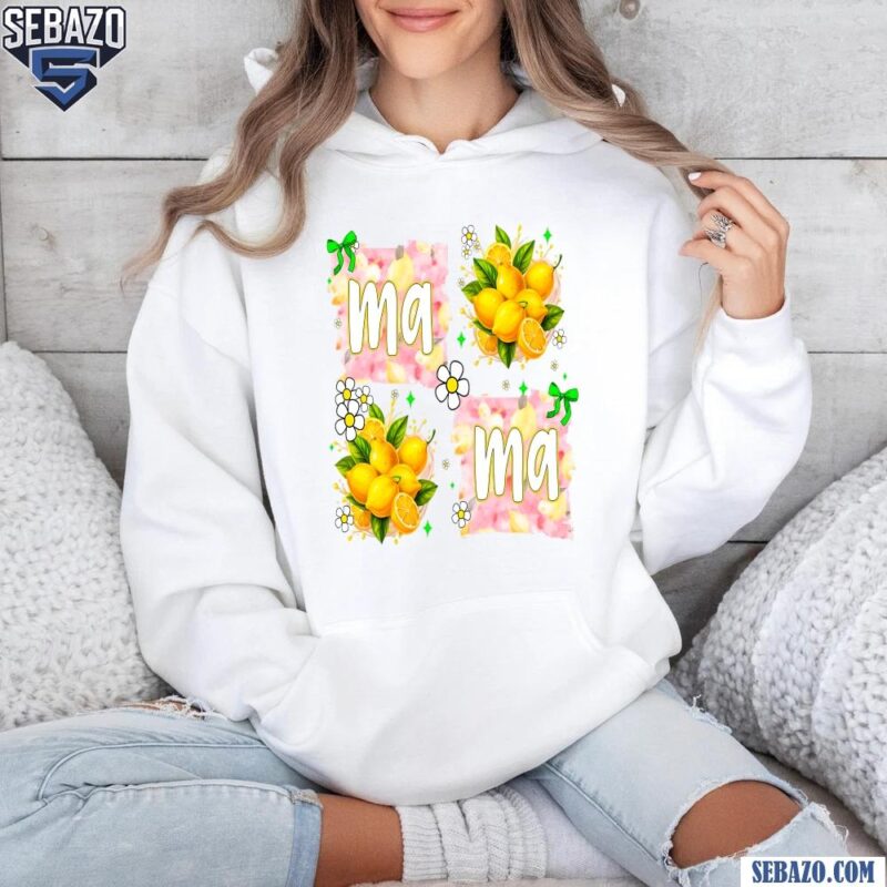 Lemon Mama Floral Bright Summer Mom Sublimation Shirt hoodie