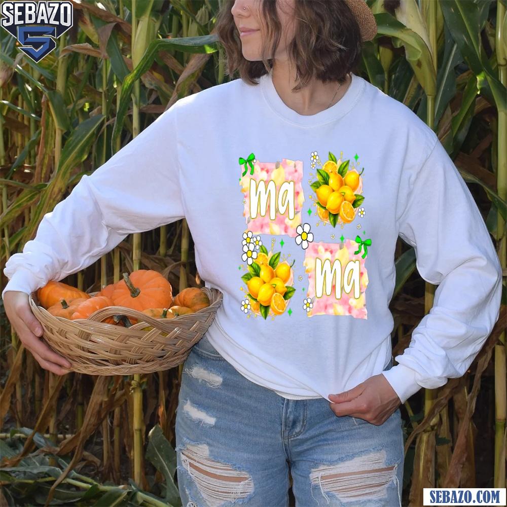 Lemon Mama Floral Bright Summer Mom Sublimation Shirt