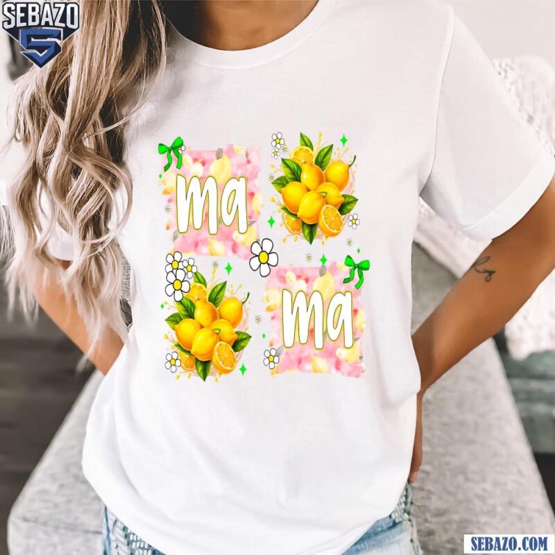 Lemon Mama Floral Bright Summer Mom Sublimation Shirt t-shirt