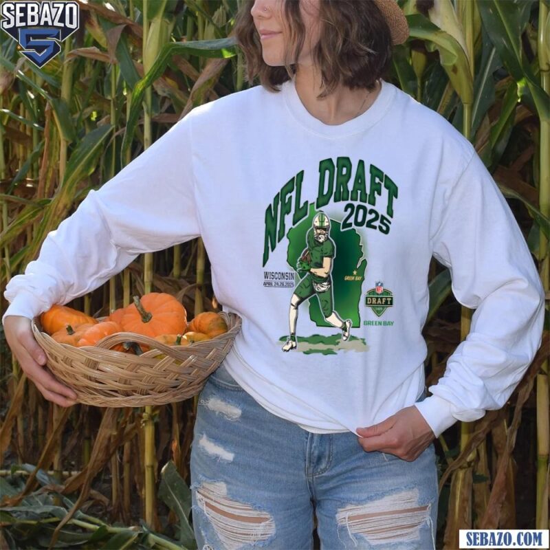 Nfl Draft 2025 Wisconsin Green Bay Map Football Player Shirt long sleeved