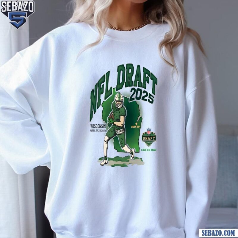 Nfl Draft 2025 Wisconsin Green Bay Map Football Player Shirt sweatshirt