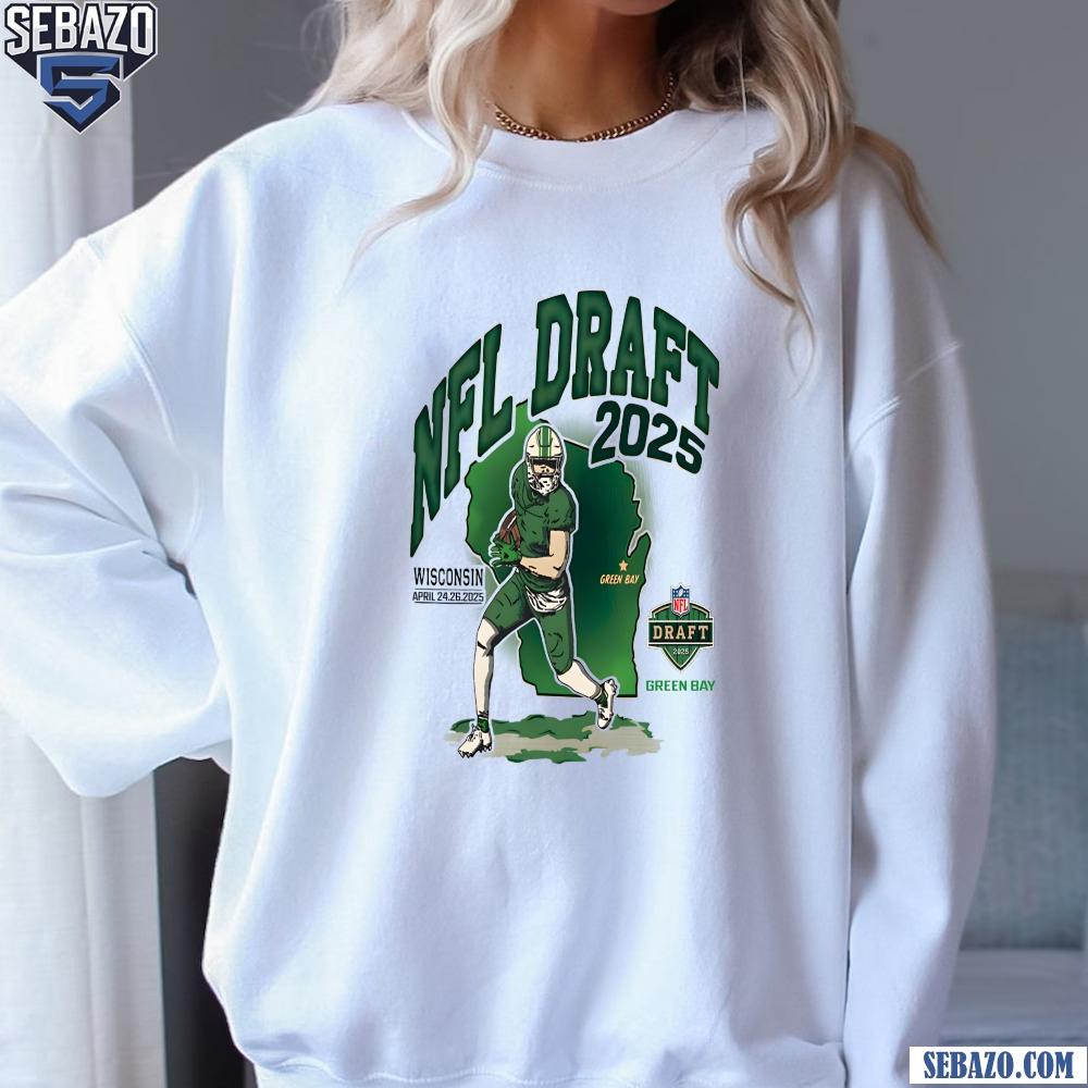 Nfl Draft 2025 Wisconsin Green Bay Map Football Player Shirt