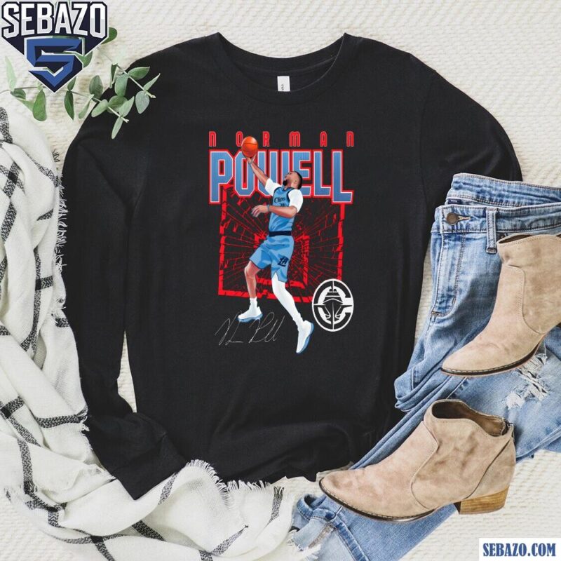 Norman Powell Los Angeles Clippers Shattered Signature Shirt long sleeved