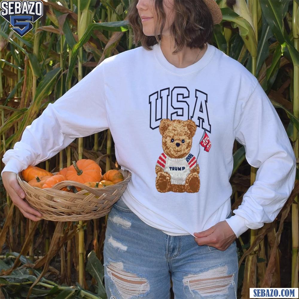 Patriotic Usa Bear Trump 45 47 President Shirt