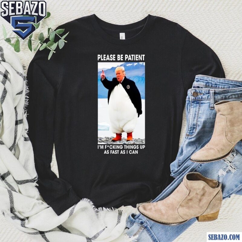 Penguins Against Tariffs Anti Trump Hands Off Protest Shirt long sleeved