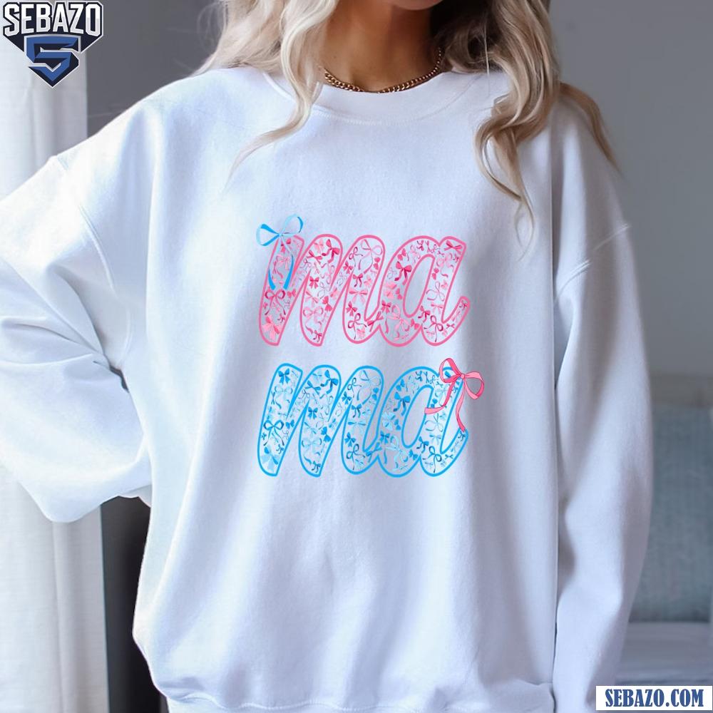 Pink And Blue Mama Coquette Bow Shirt