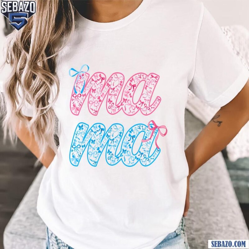 Pink And Blue Mama Coquette Bow Shirt t-shirt