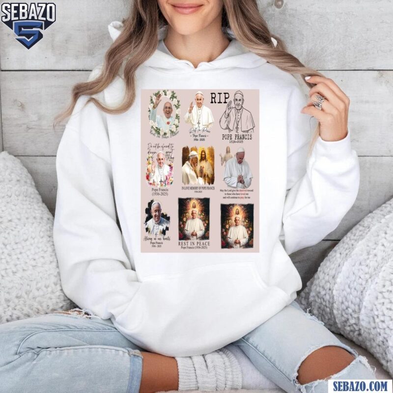 Pope Francis Tribute Rip Watercolor Catholic 1936 2025 Shirt hoodie