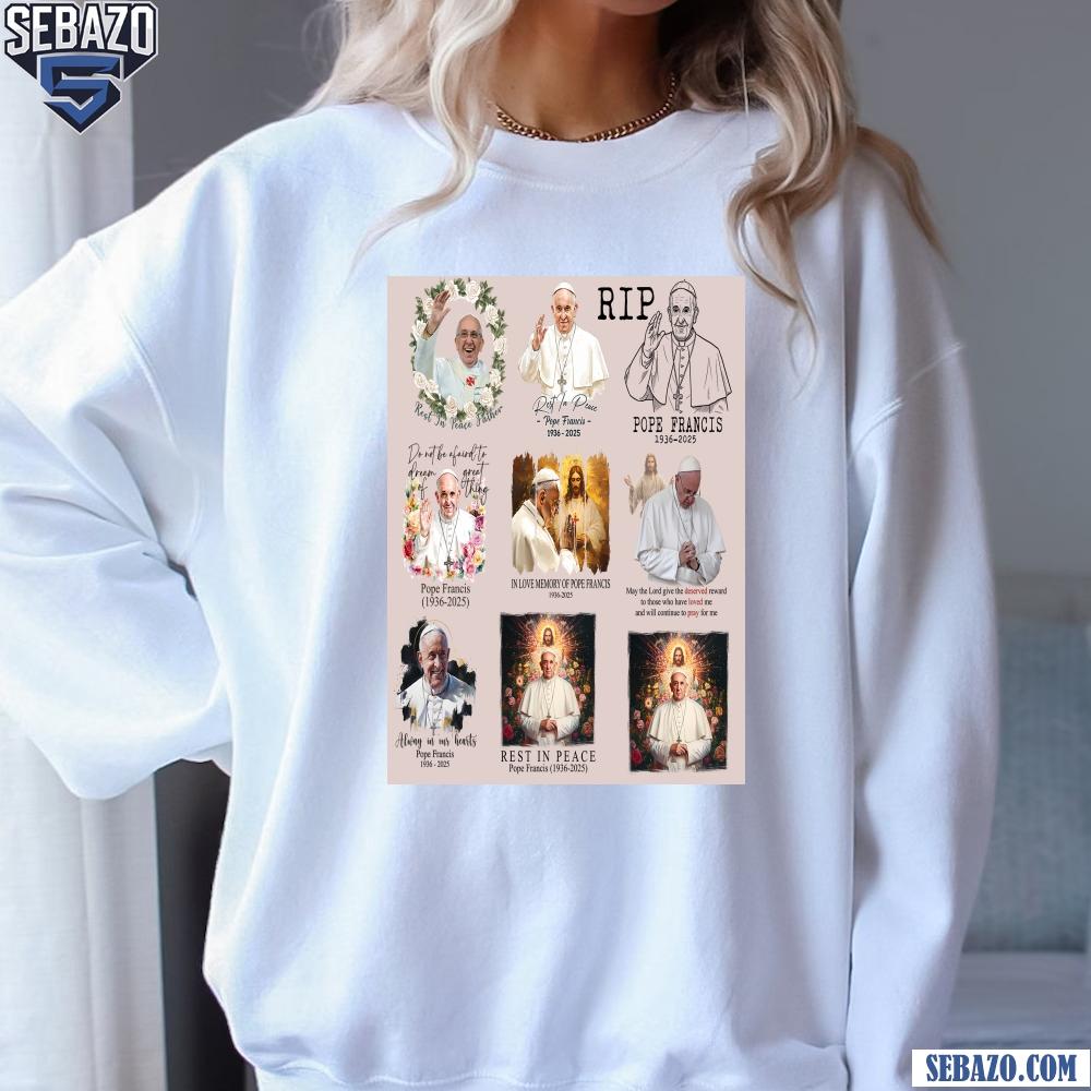 Pope Francis Tribute Rip Watercolor Catholic 1936 2025 Shirt