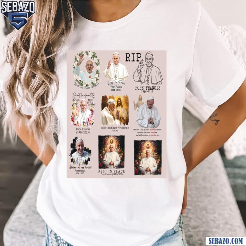 Pope Francis Tribute Rip Watercolor Catholic 1936 2025 Shirt t-shirt