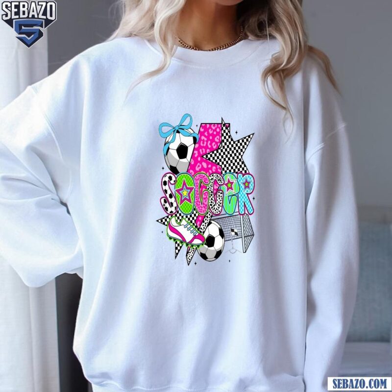 Preppy Soccer Mama Coquette Checkered Stars Shirt sweatshirt