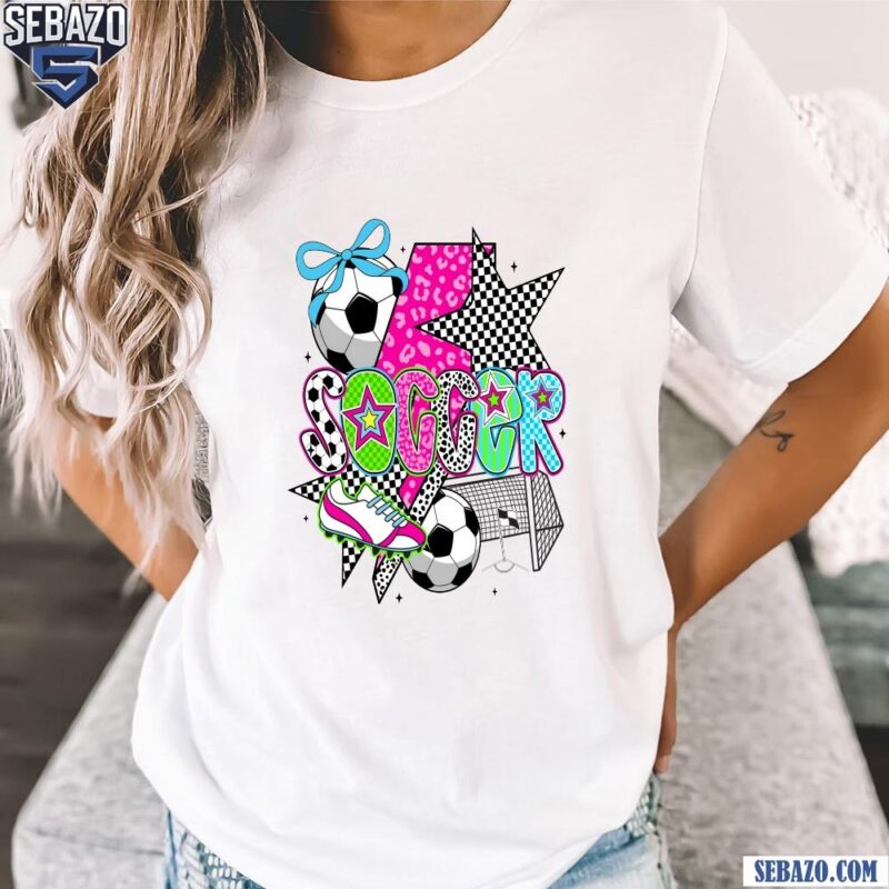 Preppy Soccer Mama Coquette Checkered Stars Shirt t-shirt