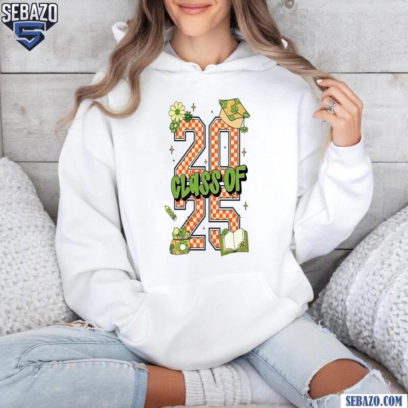 Retro Checkered Class Of 2025 Graduation School Supplies Shirt hoodie