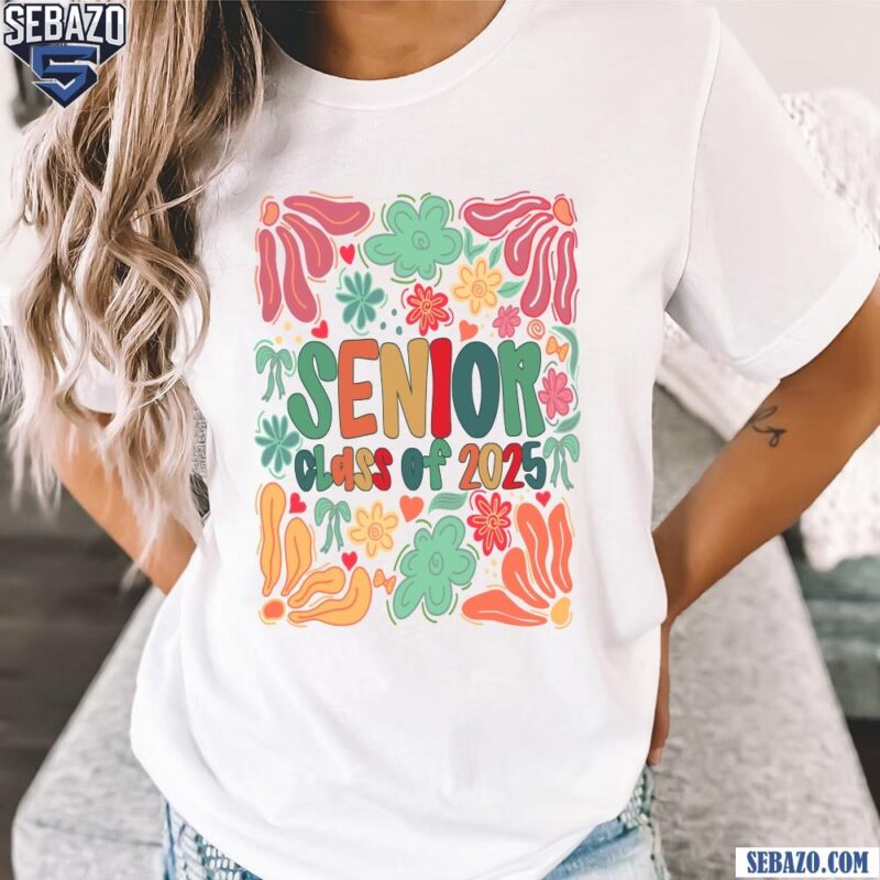 Retro Floral Graduation Senior 2025 Celebration Summer Shirt t-shirt